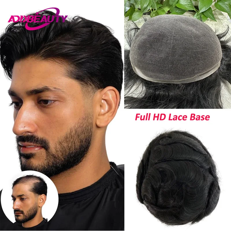 رجل الباروكات كامل HD الدانتيل الهندي نظام شعر ريمي الإنسان غير مرئية كامل الدانتيل خصلات الشعر المستعار الإنسان الطبيعي تنفس الرجال الشعر المستعار الطبيعي