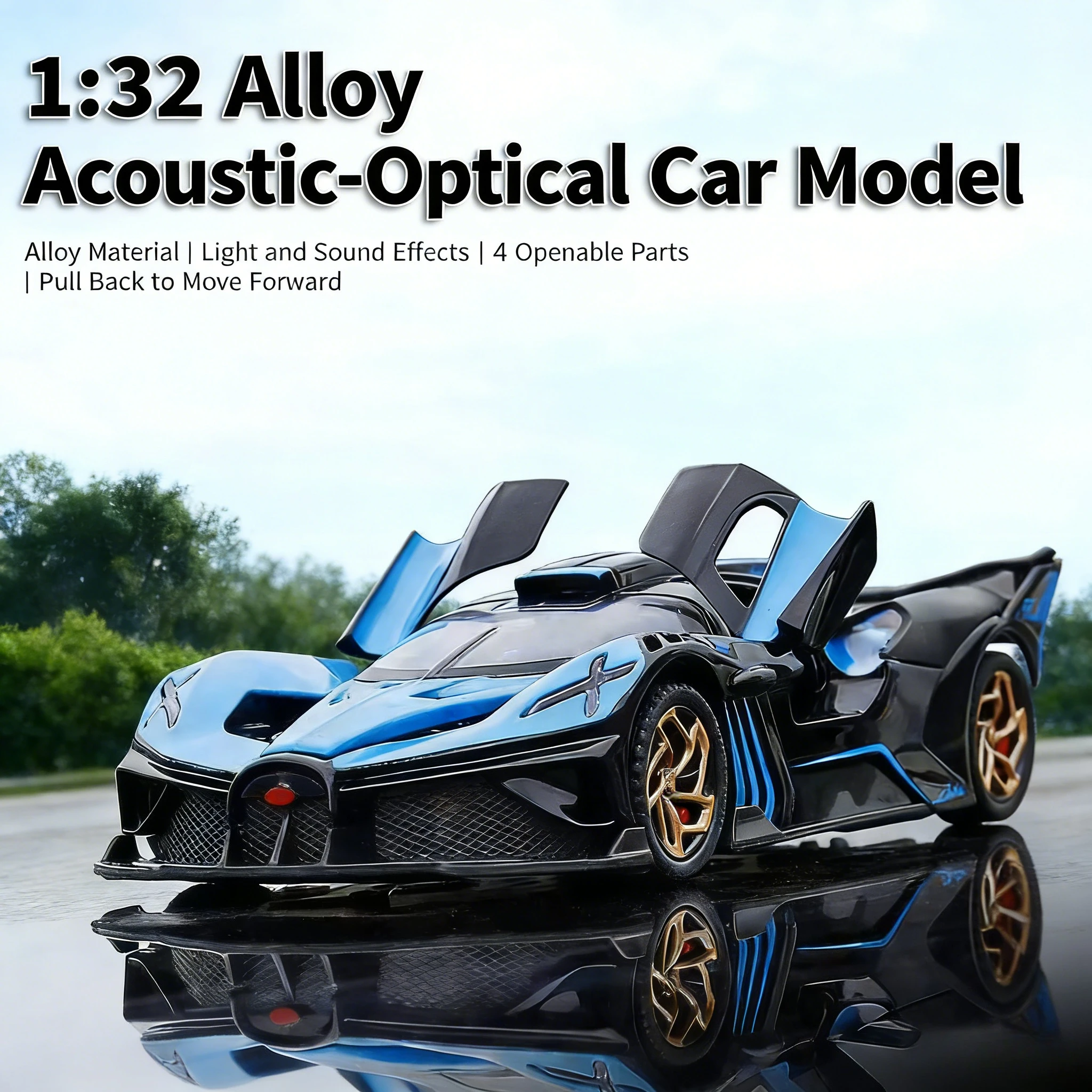 

1:32 Bugatti Bolide Super Sports Car Diecast Model Car Alloy Metal Classic Collections Hobby Display Ornaments Trendy Toy Friend