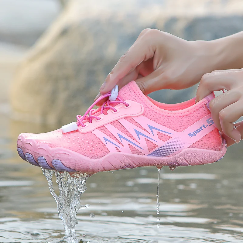 

Couple Aqua Shoes Outdoor Sports River Trekking Beach Sandals Barefoot Five Finger Anti Slip Upstream Wading Swimming Shoes
