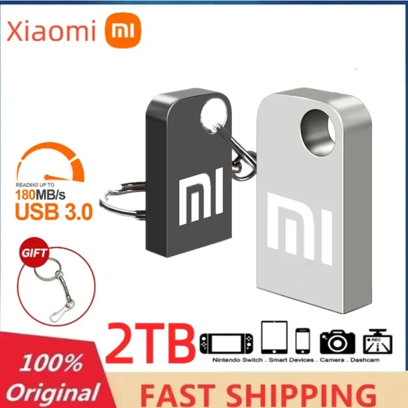 샤오미 U 디스크 휴대용 USB 메모리, 금속 USB 3.0, C 타입 고속 방수 펜 드라이브 스틱 2024, 2TB, 1TB, 512GB 플래시 드라이브