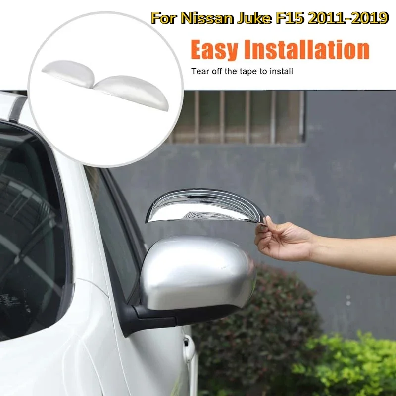 

ABS Silver Fit For Nissan Juke F15 2010-2014 Car Side Door Rearview Mirror Cover Trim Car Accessories