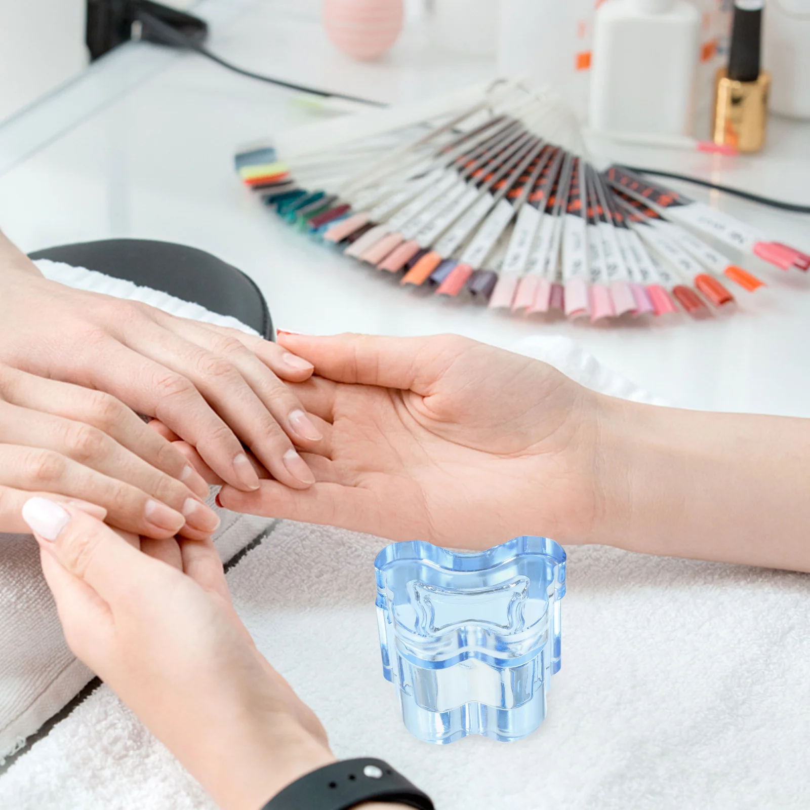 クリスタルガラス製小型ネイルディッシュカップ蓋付きネイルアートリキッドパウダーホルダーサロンアクリルツールアクリルネイル用ガラス皿