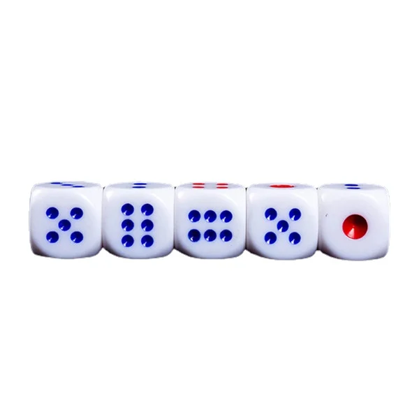 6 Buah/Set 25MM Bulat Besar Satu Dadu Cocok untuk Orang Tua Permainan Mahjong Dadu