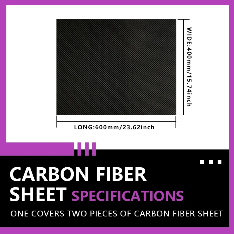 

400x600 мм, 2 шт., полностью 3K пластина из углеродного волокна, высокопрочная панель из углеродного волокна, толщина 0,5-10 мм, специально для гражданских дронов и роботов