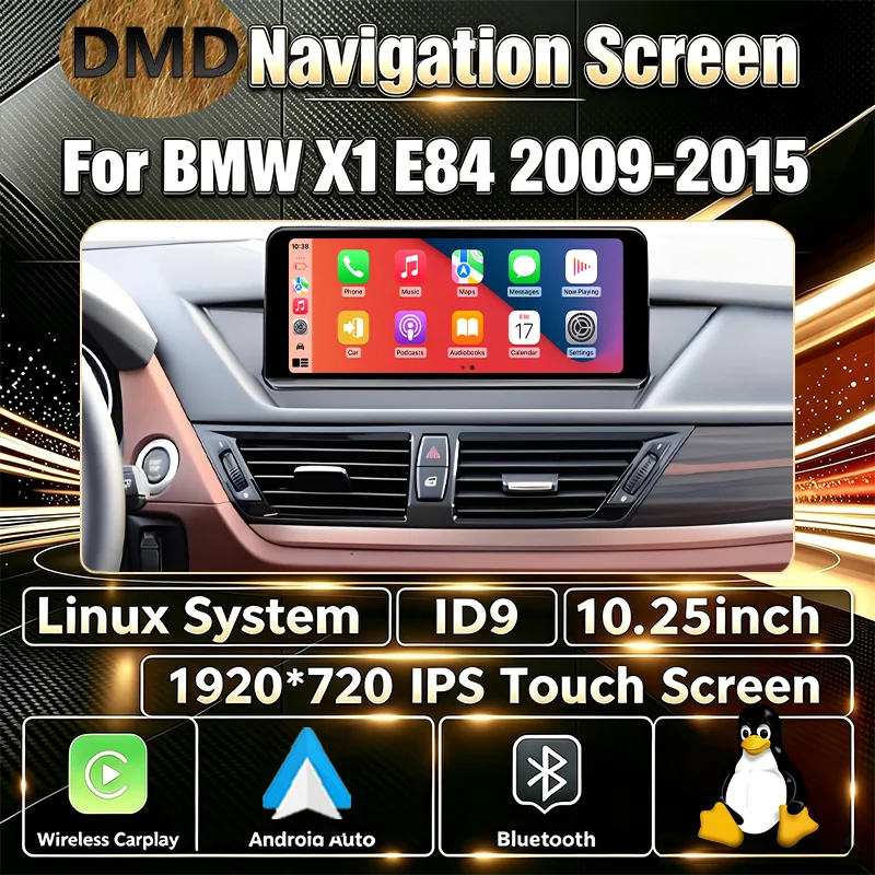 DMD CarPlay Multimedia-Touchscreen Linux-System 10,25' für BMW X1 E84 2009-2015 CIC Zentrales Steuerungssystem Bildschirm Radio-Player AndroidAuto AirPlay DSP Bluetooth
