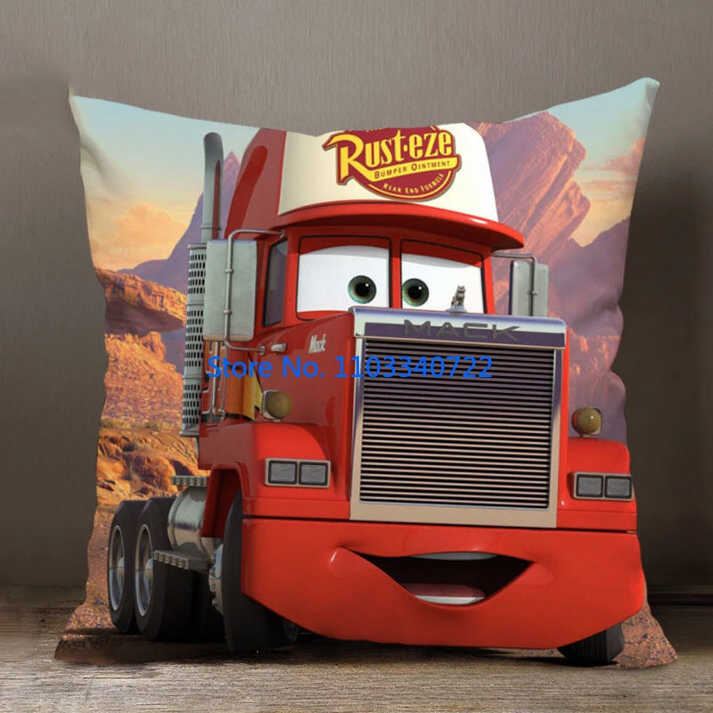 Anime Racing McQueen Cars Cushion Cover Plush Pillowcase Pillow Case Sofa Car Home Bedding Decor 45x45cm Kids Birthday Gift