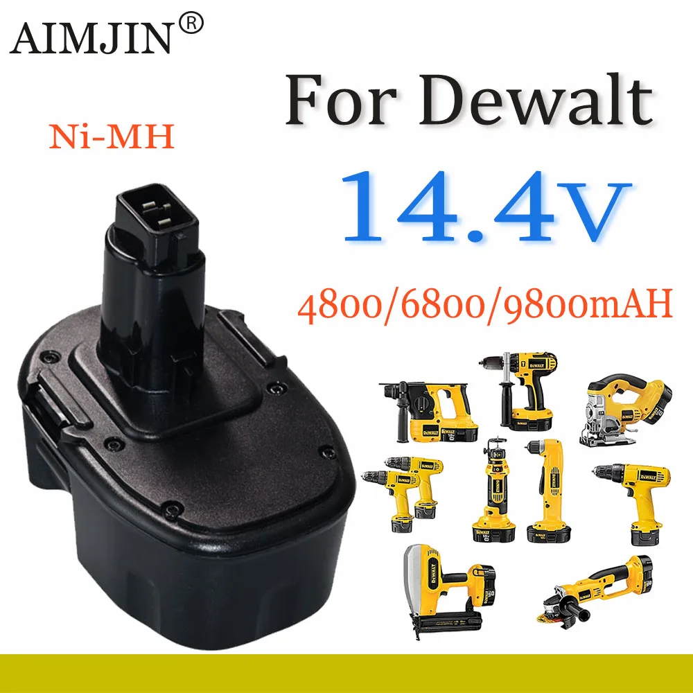 

14.4V For Dewalt 4800/6800/9800mAh Ni-MH battery，Compatible Electric Tools DC9091 DW9091 DW094, etc