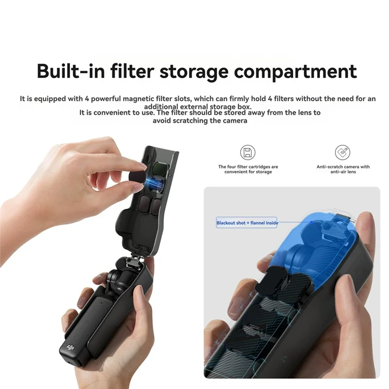 AA60-для DJI Pocket3, откидной защитный чехол, защитная пластина для объектива, аксессуары с 4 отсеками для хранения фильтров