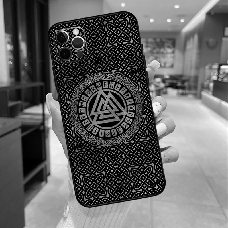 Valknut Symbol Phone Case For iPhone 16 15 13 11 12 14 Pro Max Mini XR X XS Max 6S Plus Cover