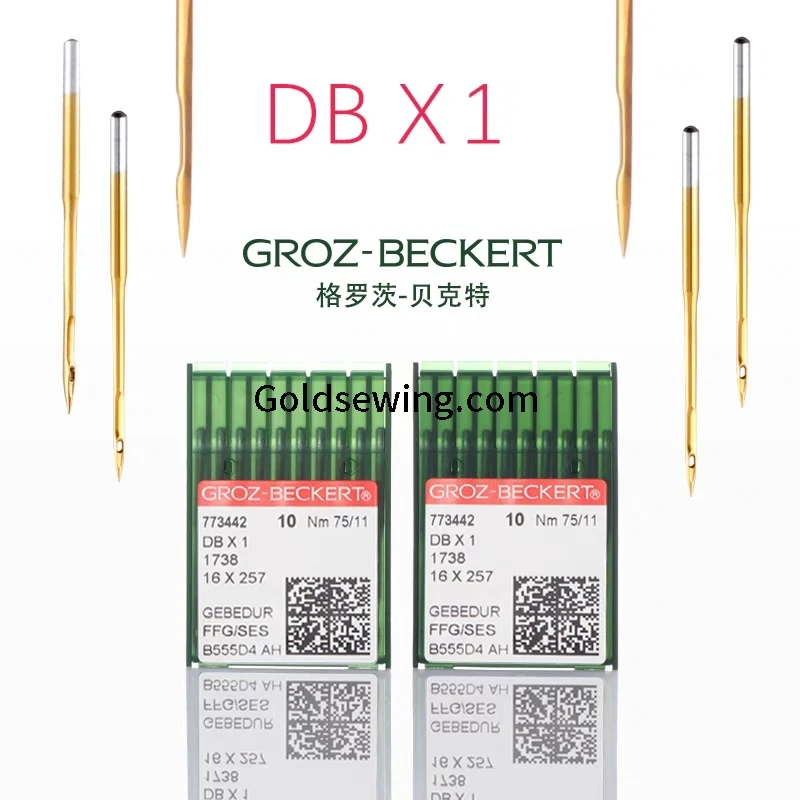 10PCS 1bag Germany Groz Dbx1 Sewing Machine Needles Db*1 Gold Needles Gebedur Db1 Heat-Proof down Jacket Needle for Industrial