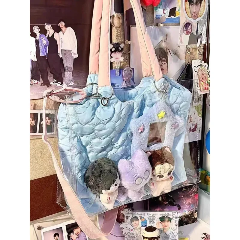 Love Tote Bag Women Korean Edition Ins Canvas Bag Love Shoulder Tote Bag Versatile Diagonal  Large Capacity Cross Bag Itabag New