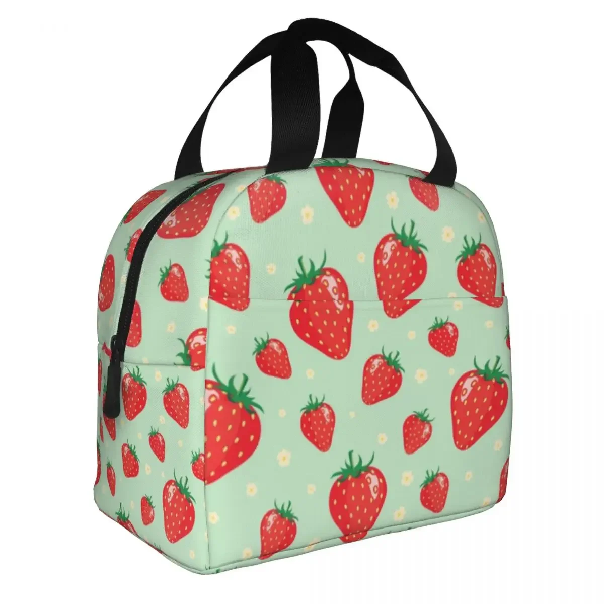 Custom Summer Strawberries Lunch Bag Women Thermal Cooler Insulated Lunch Box for Adult Office Thermal Bags lunchbag