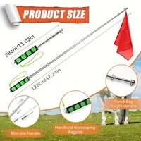 1 Piece of Retractable Horse Training System with Telescopic Pole and Hook - Heavy-Duty Red/White Flag with Quick-Release Mechanism Suitable for Equestrian, Dressage, and Show Jumping - Portable and Stable - Suitable for Beginners and Advanced Riders - Durable Structure with Green Hook and Clip Device for Easy Installation - Sturdy Metal Pole with Bright Red Training Flag, Ensuring Consistent Practice - Horse Tack, Equestrian Accessories 4