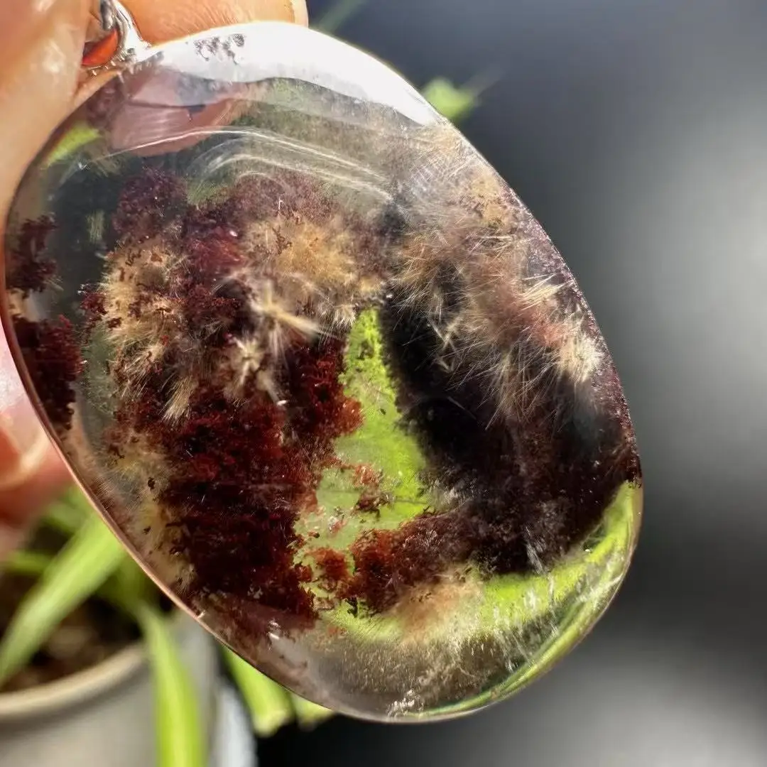 

Unit One Piece 925 Silver Inlay Natural Sunflower Quartz Crystal Random Shape Stone Pendant for Meditation