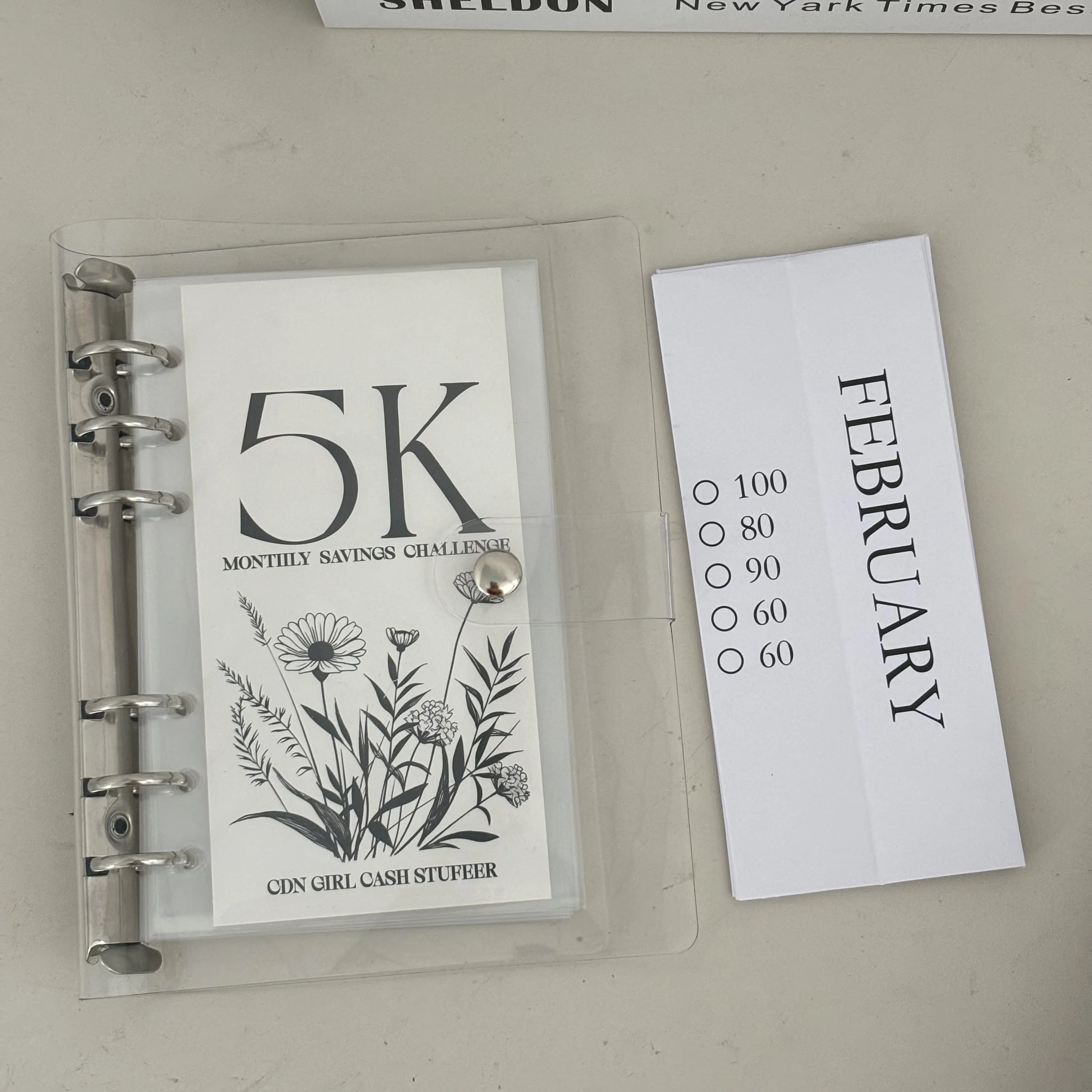 2,5K/5K/10K 12-miesięczne koperty Wyzwanie oszczędzania pieniędzy Segregator, album fotograficzny o dużej pojemności, planista organizatora pieniędzy, luźny budżet — zdjęcie produktu 5