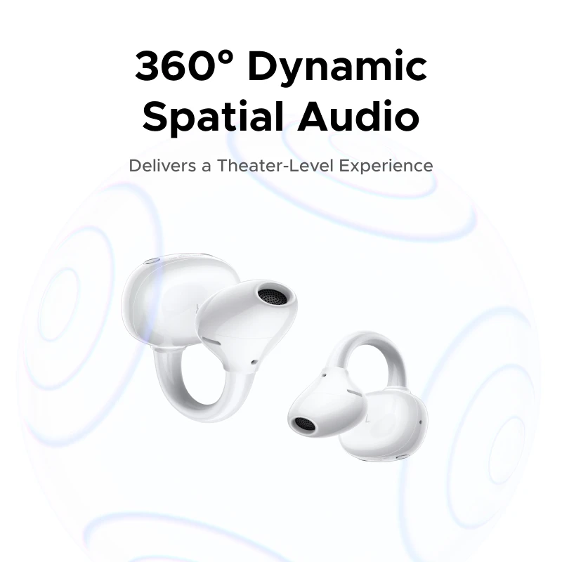 UGREEN ClipBuds オープンイヤー ワイヤレスヘッドホン Bluetoothイヤホン ANC デュアルフィードバック アクティブノイズキャンセリング、32時間再生