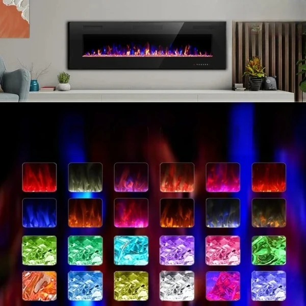 

ez Electric Fireplace in-Wall Recessed and Wall Mounted 1500W Fireplace Heater and Linear Fireplace