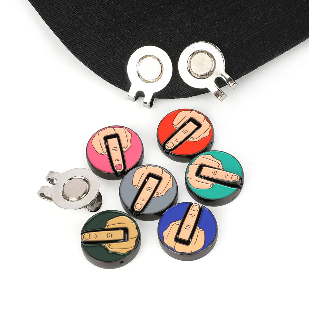 1pc Golfhoed Clip Grappige Bal Marker Metaal Magnetisch Verwijderbaar Positiemarkering voor Golfsport Trainingsaccessoires Innov 모자 Turismo