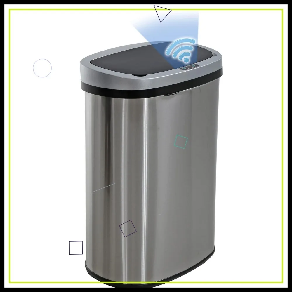 

Touchless Sensor Trash Can with Odor Control, 13 Gallon Stainless Steel Garbage Bin for Kitchen Bathroom Office