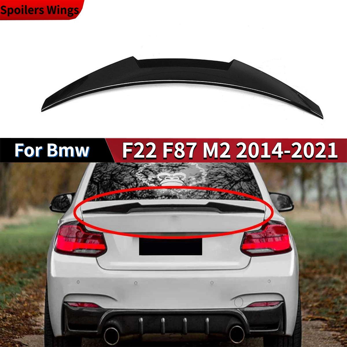 

Rear Roof Lip Spoiler Car Rear Spoiler Wing For Bmw F22 F87 2014-2021 M2 218i 220i 225i 228i 230i M 235i M 240i Coupe Auto Parts