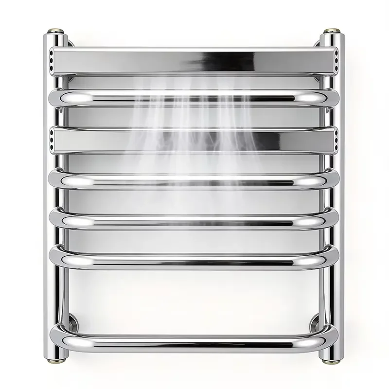 Wall Mounted Electric Towel Warmer Rack Quick Heating Anti Rust Trapezoid Shape Space Saving Design For Home Hotel Bathroom