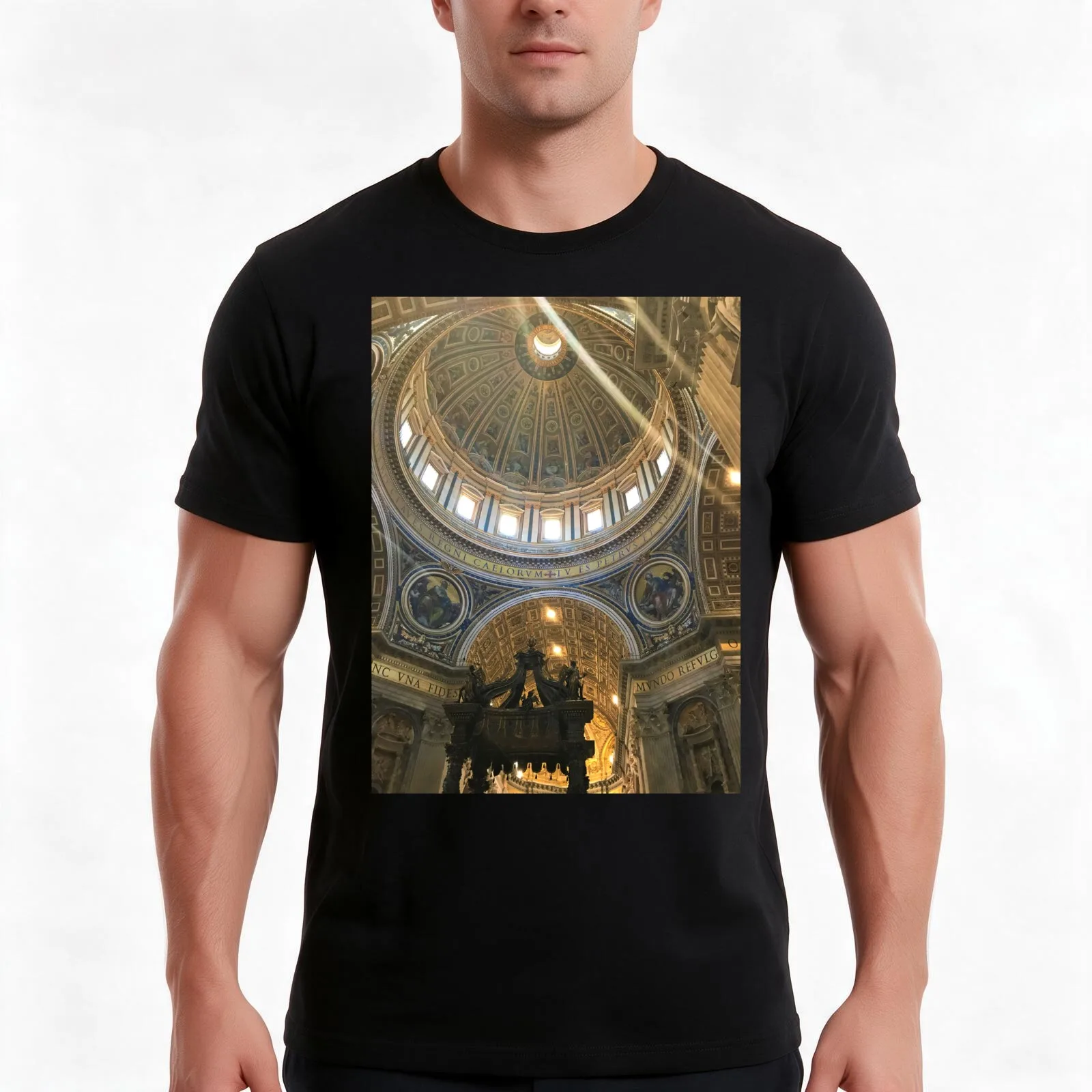 Dome of St. Peter's Basilica Vatican T-Shirt, Summer Casual Cotton Tee, Oversized Streetwear Tops, Vintage Graphic Print
