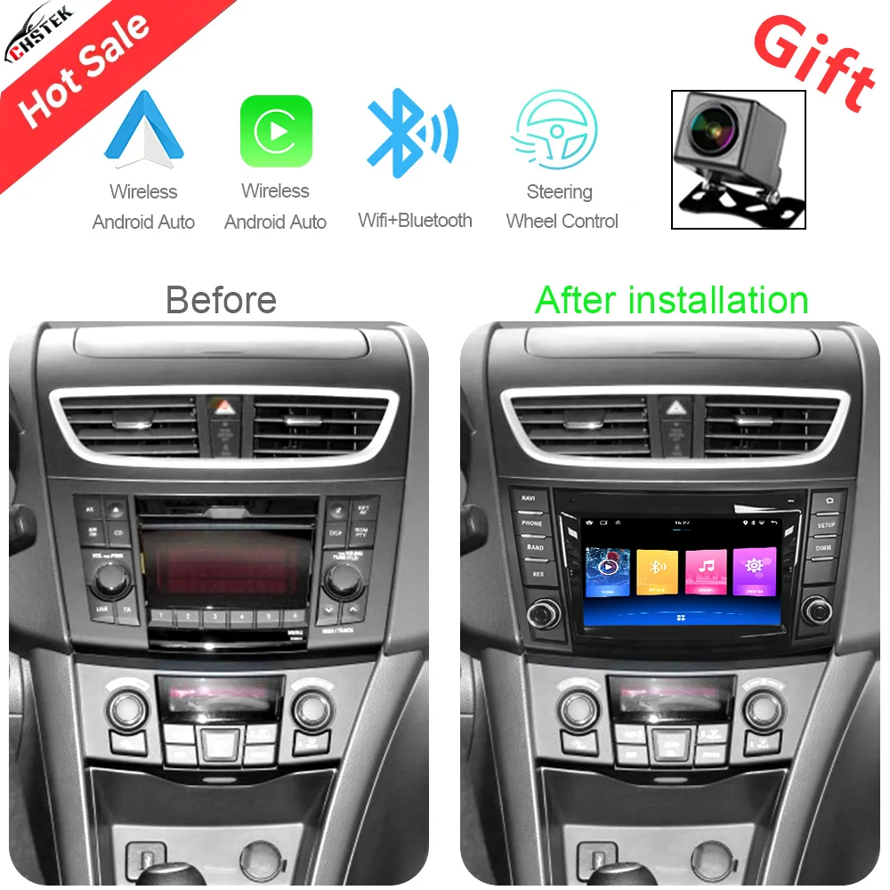 CHSTEK Android Car Radio For Suzuki Swift 4 2011 2012 2013 2014 2015 2016 Carplay Multimedia Player GPS Navi WIFI BT Head Unit