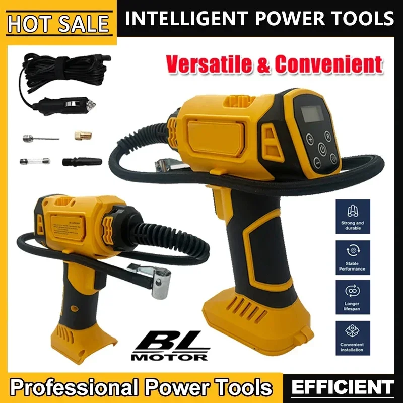 Pompka powietrza Dewalt, automatyczny pompownik do opon, elektryczna pompa z cyfrowym manometrem, bezprzewodowa, akumulatorowa, ręczna.