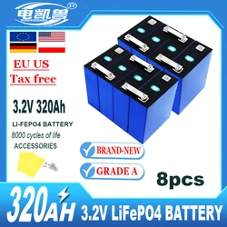 8000 Cycles 8pcs A grade 320Ah 280Ah 230Ah 202Ah 150 120Ah 105Ah lithium iron phosphate Cell 3.2V rechargeable Cell solar system