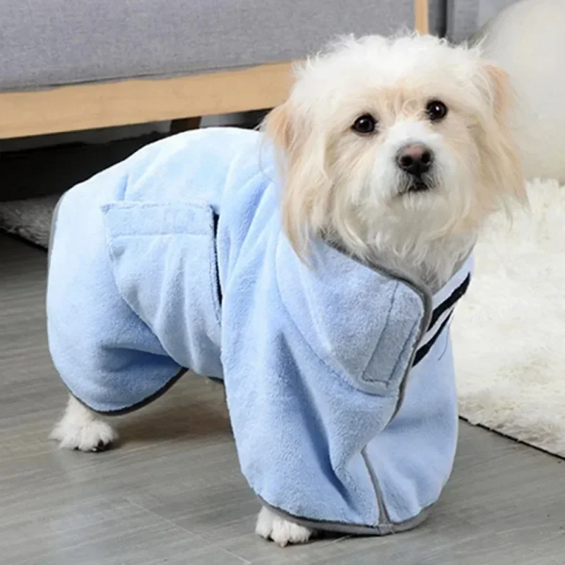 Dog Bathrobe Microfiber Quick Drying Bathrobe Bath Towels for Small Medium Large Dogs Cats Pet Clohtes Coat Dog Accessories