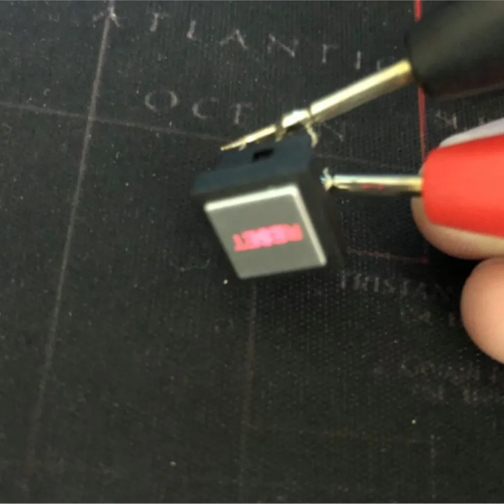 2Pcs Taiwan 6 Feet 10*10 With Red Light Key Switch Tact Switch Button With RESET Symbol Hat Switch