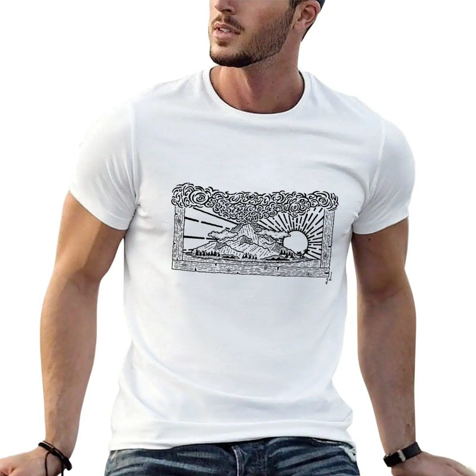 T-shirt Eruption pour homme, t-shirt en coton pour homme, t-shirts d'été pour homme, t-shirt décontracté pour homme
