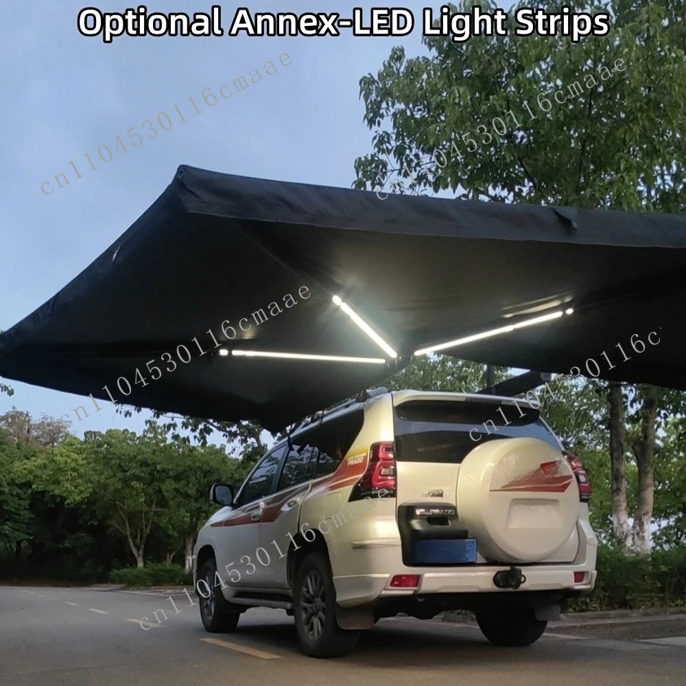 New Land Shade Canopy Car Aluminum Hard Shell Rooftop Tent 270-Degree Vehicle Sunshade Canopy