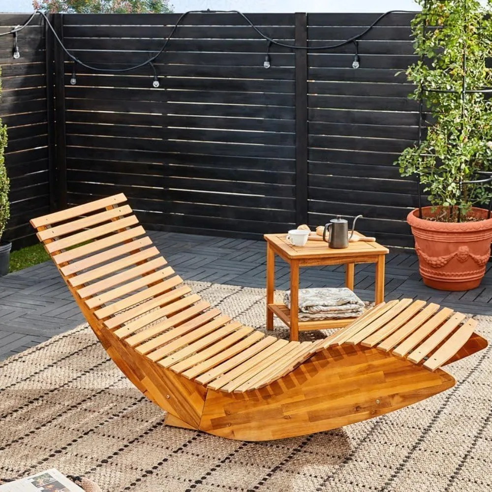 A 330 pound wooden furniture made of acacia wood for swinging outdoor lounge chairs, used for terraces, swimming pools, saunas