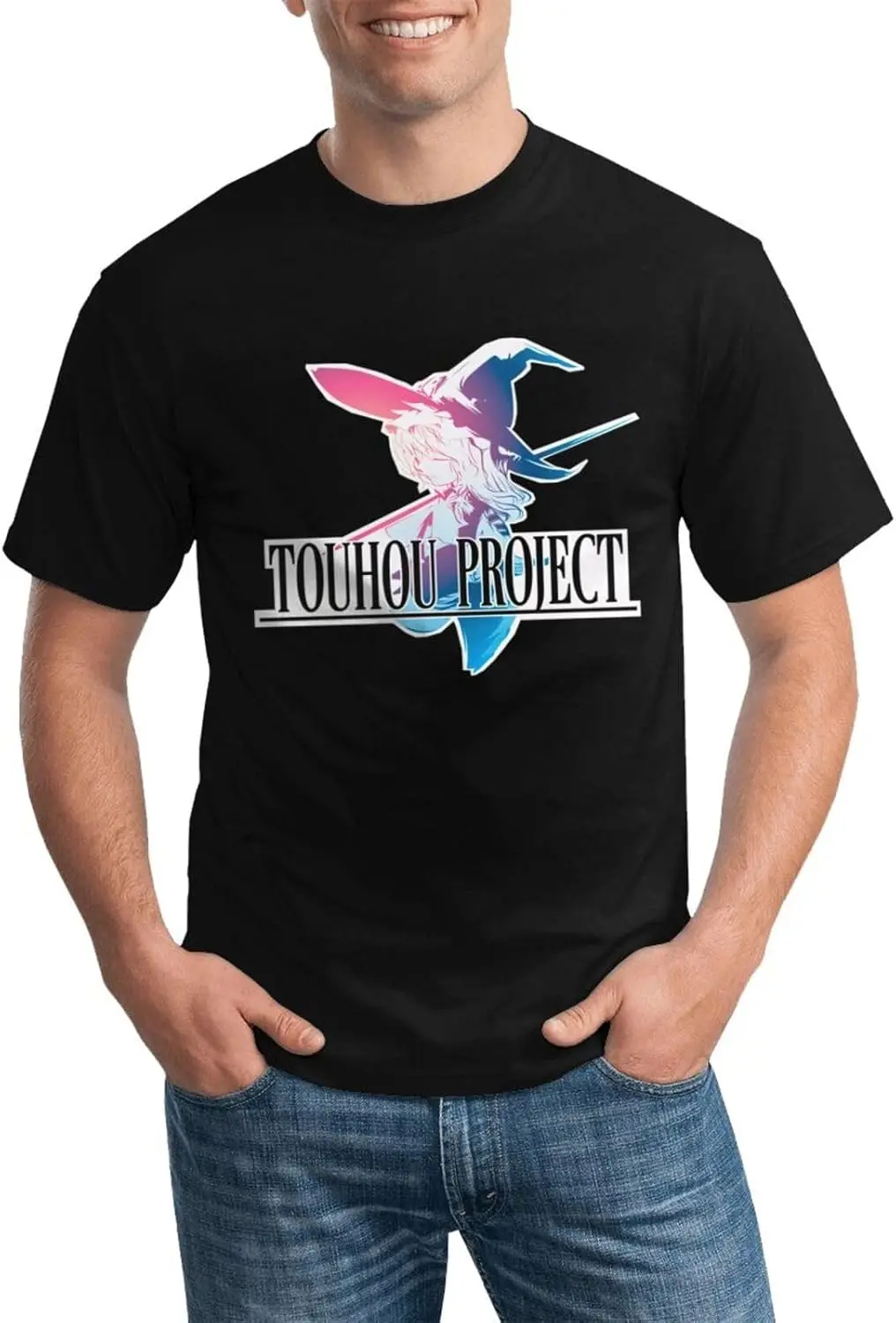 

Touhou Anime Project Shirt Men's Breathable Graphic Custom Short Sleeve Tshirt Fashion Crew Neck Tees Tops Black