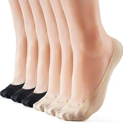 Women's No Show Socks Nylon Ultra Low Cut Non-Slip Thin Liner Socks Invisible Hidden Socks for Flats