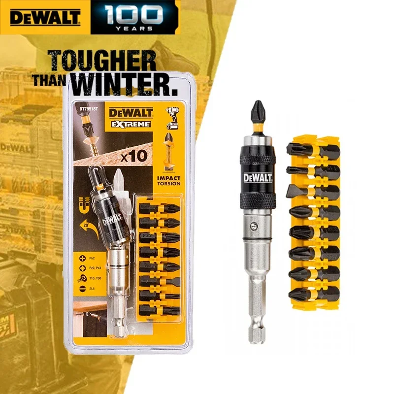 DEWALT DT70518 Set of 10 Piece with Pivotal Insert Holder Magnetic Corner Connecting Rod Power Tool Accessoriess DT70518T-QZ