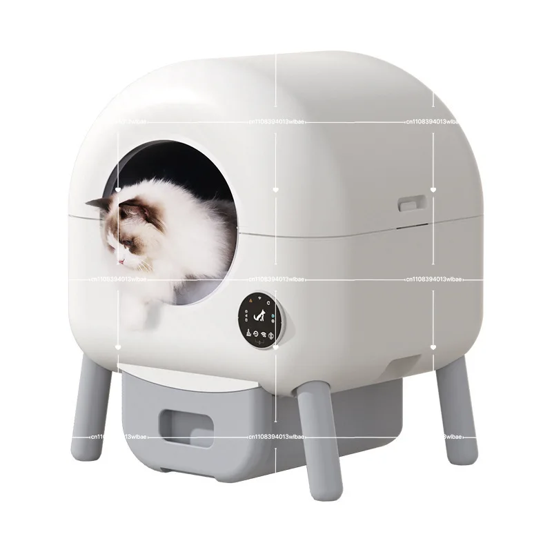 100L Self-Cleaning Cat Litter Box Automatic Litter Box-Robot for Multiple Cats Large Electric Litter Box-APP Control Odor-Free