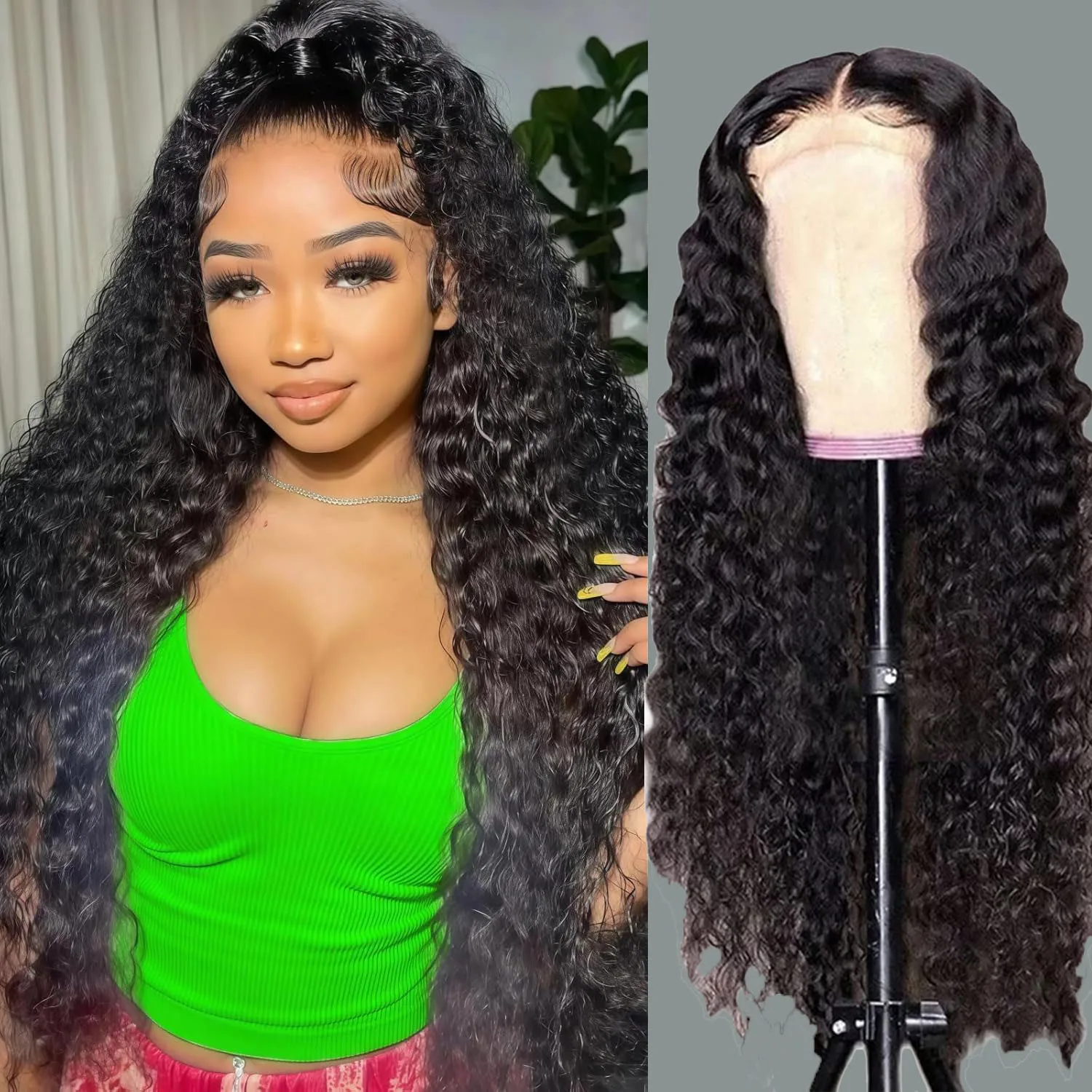 

Парик из натуральных волос с глубокой волной, плотность 250, 30-40 дюймов, 13x6 HD Lace Front, кудрявый, с эффектом водной волны, 13x4 360 Lace Frontal