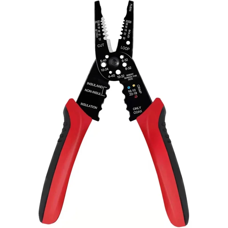 8 - Inch Professional Wire Tool: Stripper, Crimper, Cutter & Multi - Function Hand Tool