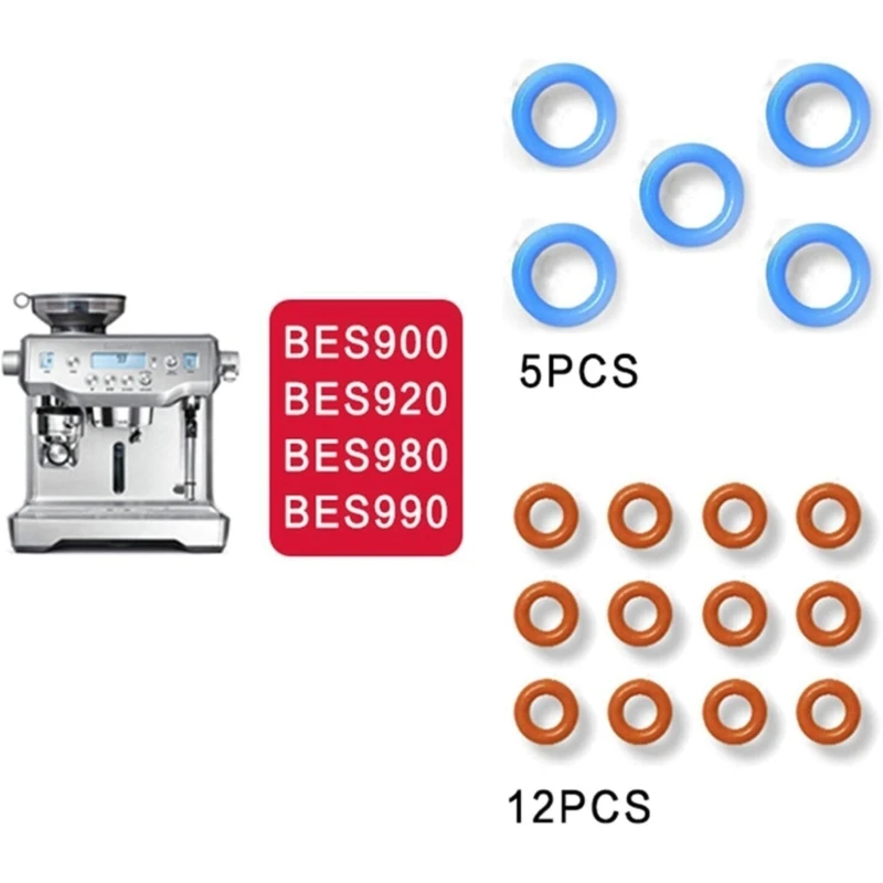 17Pcs Replacement Gasket Seal Rings Espresso Coffee Machine Professional Gasket Seal for BES900 BES920 BES980 BES990 918D