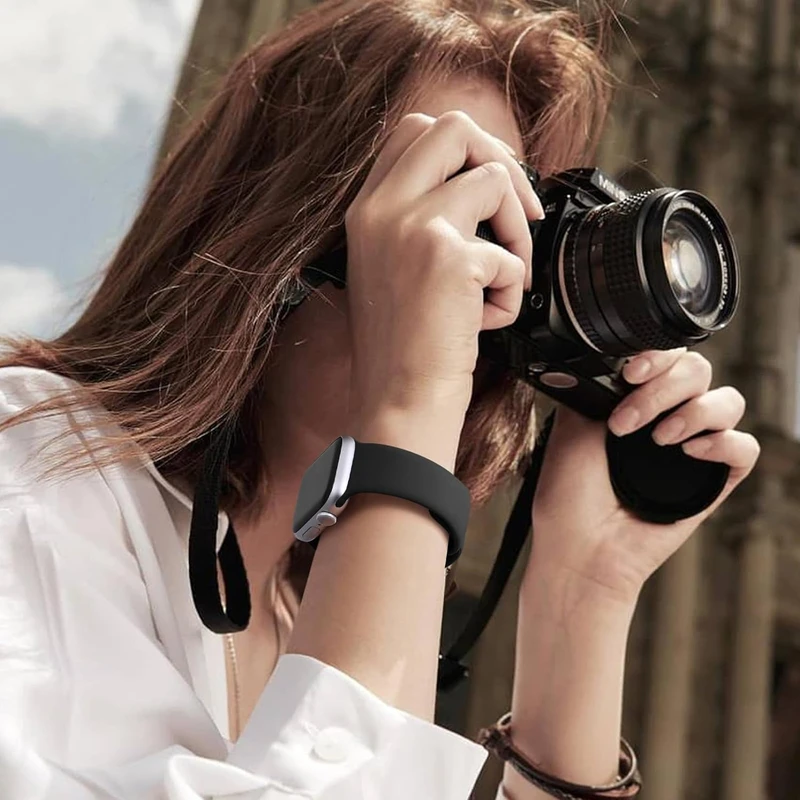 애플 워치용 실리콘 밴드 스트랩 46mm 44mm 45mm 40mm 41mm 42-38mm 49mm 스포츠 팔찌 iwatch 시리즈 11 10 9 8 7 6 5 SE Ultra3 상세 이미지