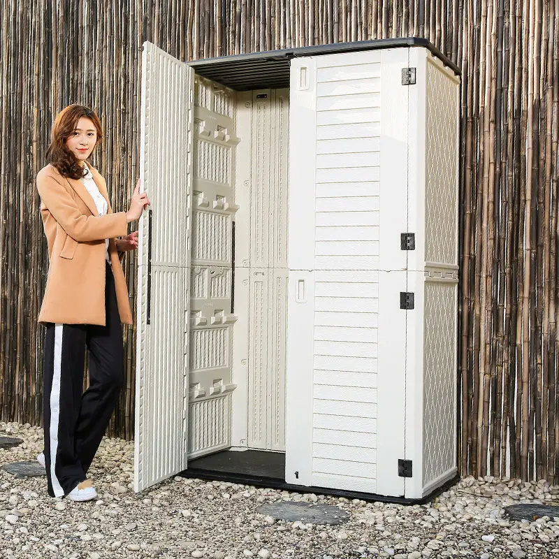 Outdoor balcony cabinet storage cabinet courtyard garden waterproof cabinet household storage outdoor sunscreen utility