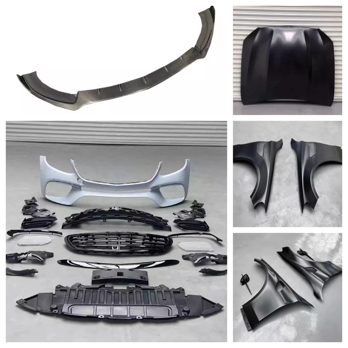 Front bumper Engine cover Fenders Front lip for Mercedes-Benz E-class E63 W213 2017-2020 modified Body kit Car Accessories