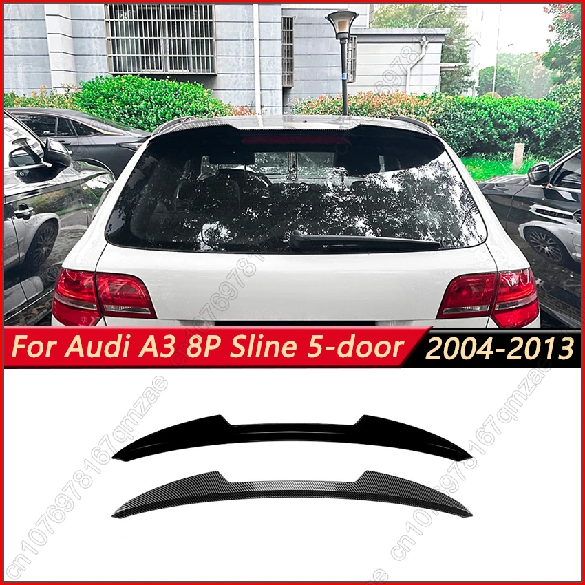 

Задний спойлер автомобиля на крышу, крышка, сплиттер, накладка на клапан для Audi A3 8P Sline 5-дверный 2004-2013, глянцевый черный задний спойлер багажника, крыло
