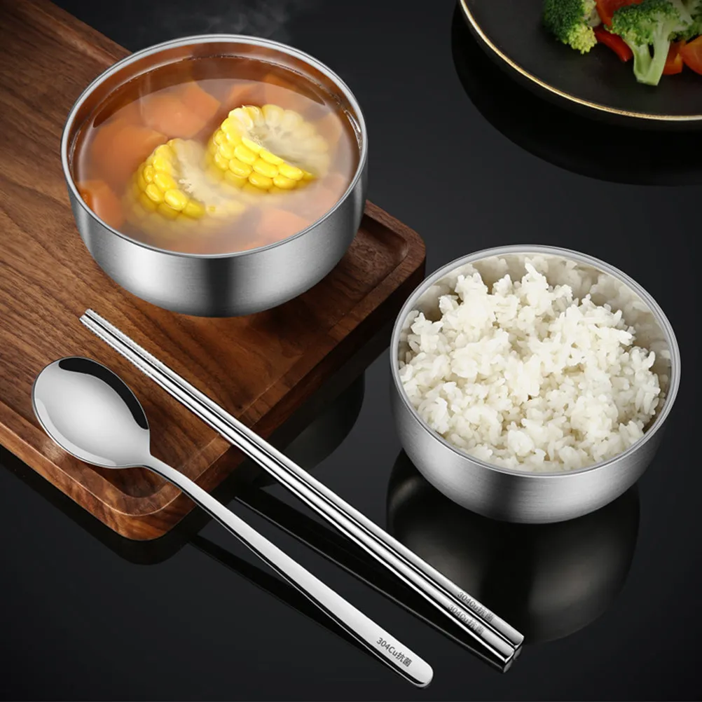 Tazón de Sopa de Acero Inoxidable, Tazones para Ramen, Arroz, Miso, Aperitivos, Ensaladas, Contenedor de Alimentos, Vajilla