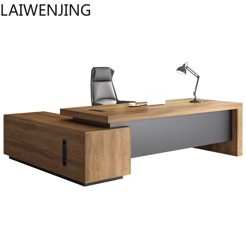 

HLZ desk boss table simple modern class desk president desk office table and chair combination