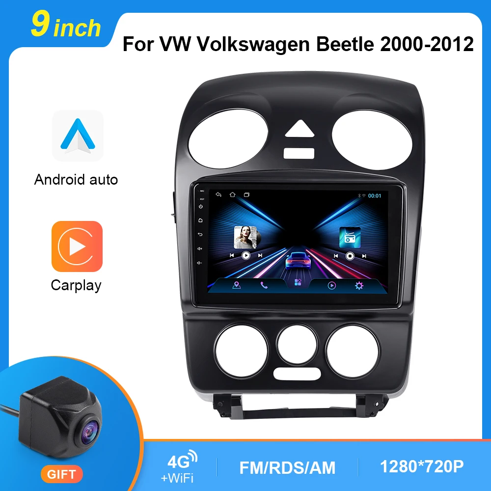 

Автомагнитола для VW Volkswagen Beetle 2000-2012 Android 10 WIFI GPS навигация Carplay мультимедийный видеоплеер Стерео DVD DSP