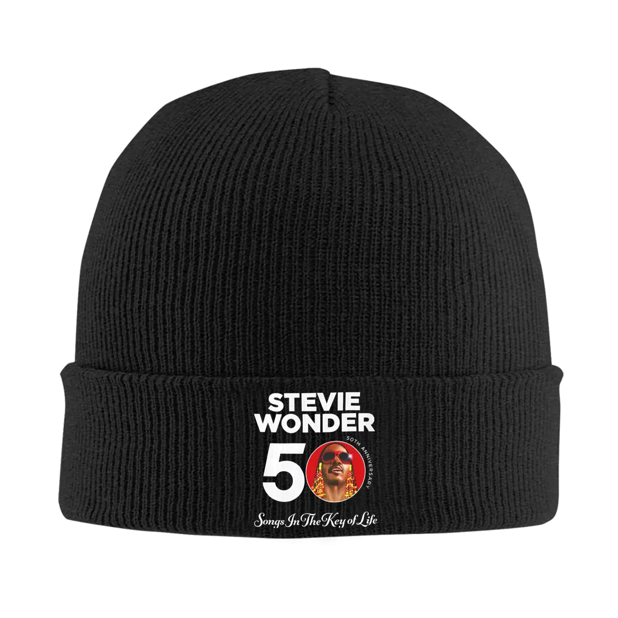 Stevie Wonder Songs in The Key of Life 50th Anniversary Tour  Knitted Hat for Women Men Beanies Hat Acrylic  Warm Melon Cap