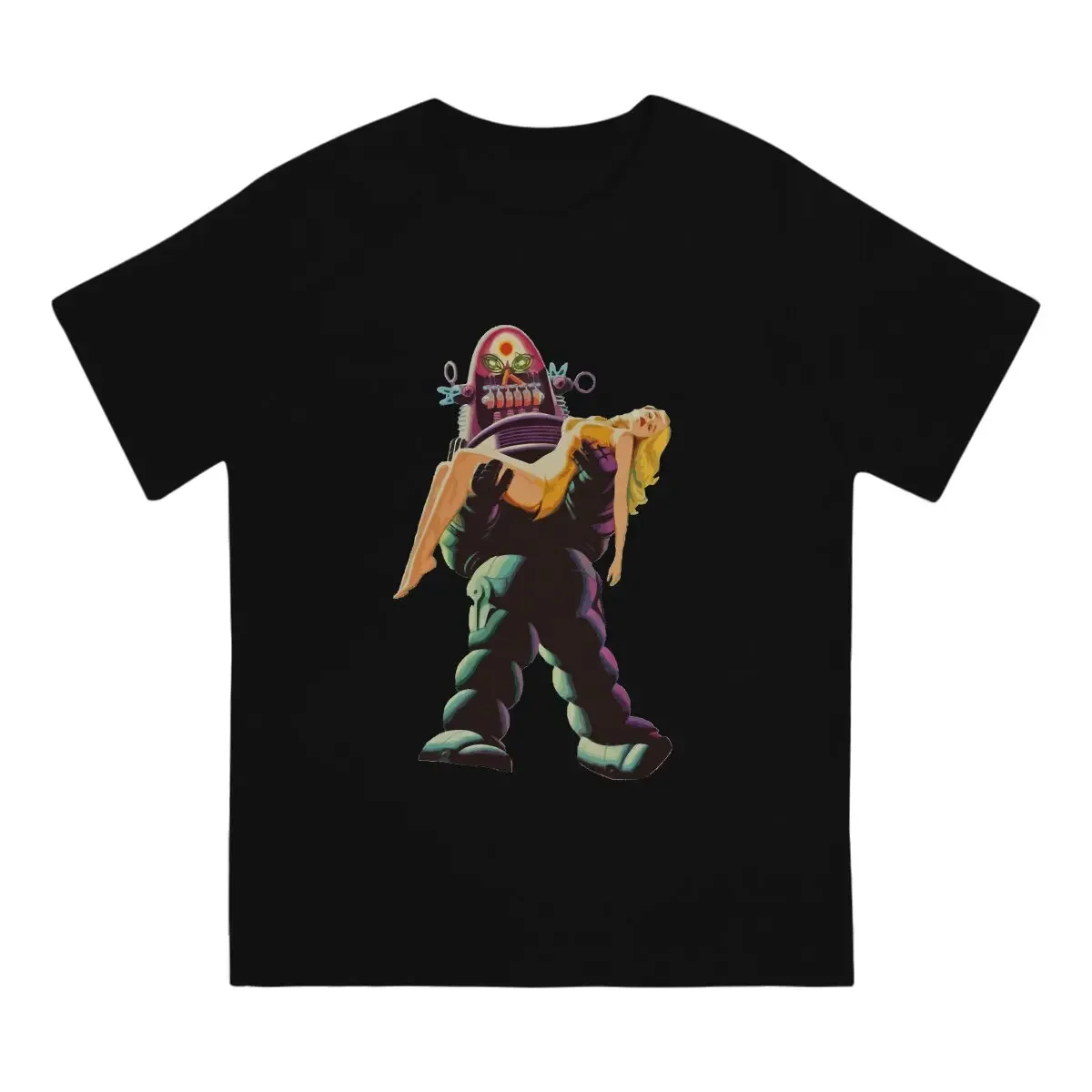 Robby the Robot Classic T-Shirt Men Forbidden Planet  rPidgeon Anne Francis 100% Tees O Neck Short T Shirt  Clothing